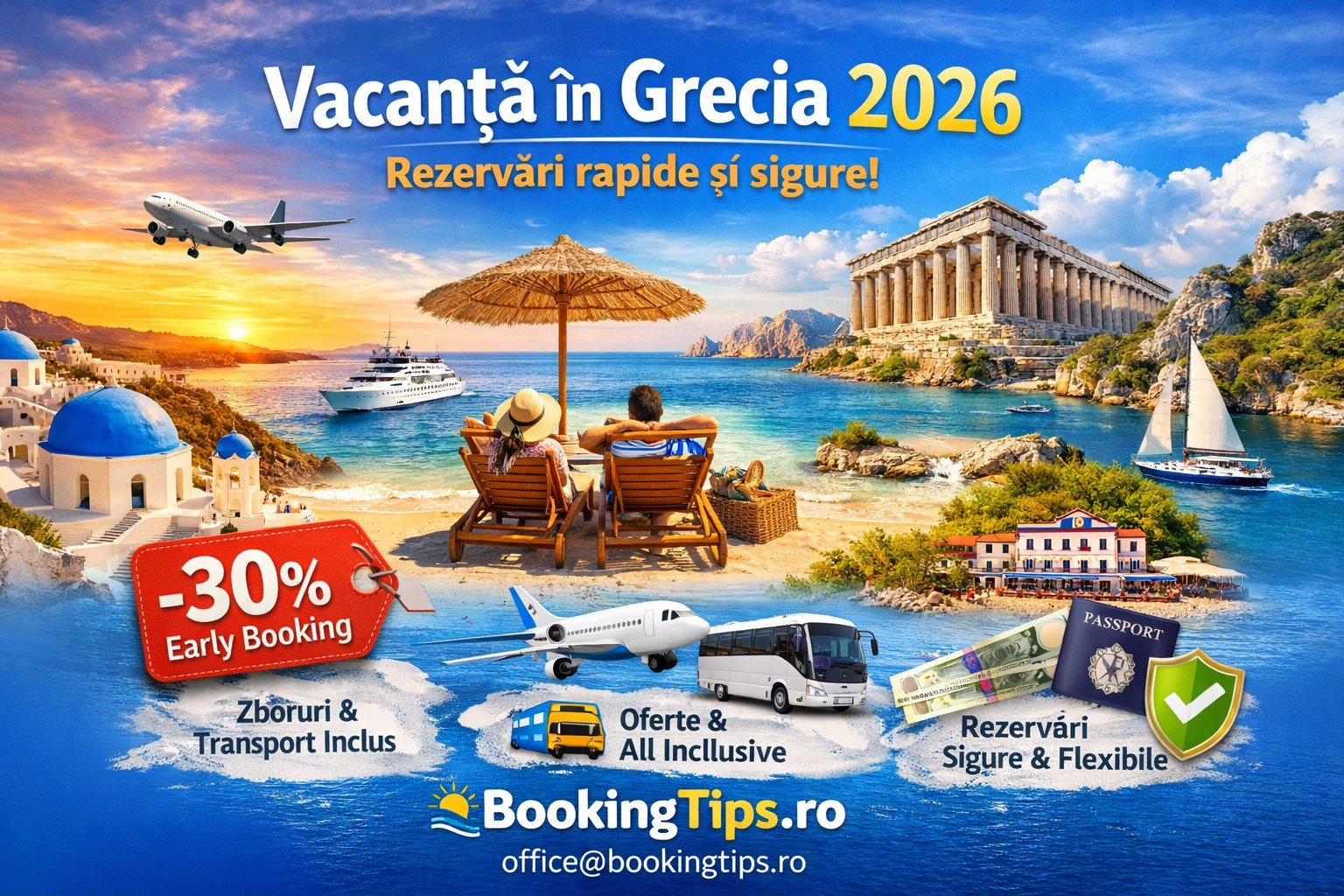 Vacanța în Grecia 2026 – Rezervări rapide și sigure pe bookingtips.ro