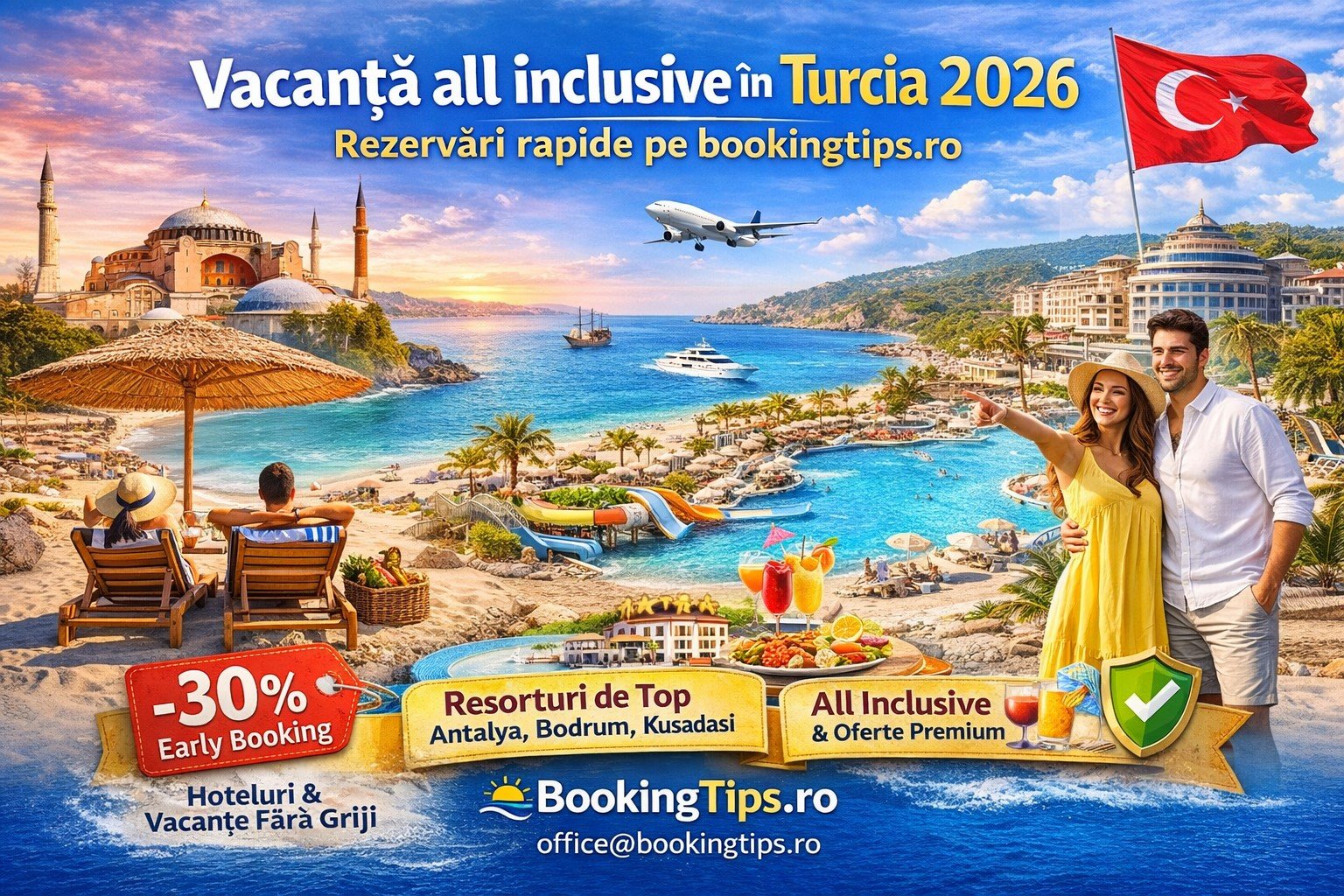 Vacanța all inclusive în Turcia 2026: rezervări rapide pe bookingtips.ro